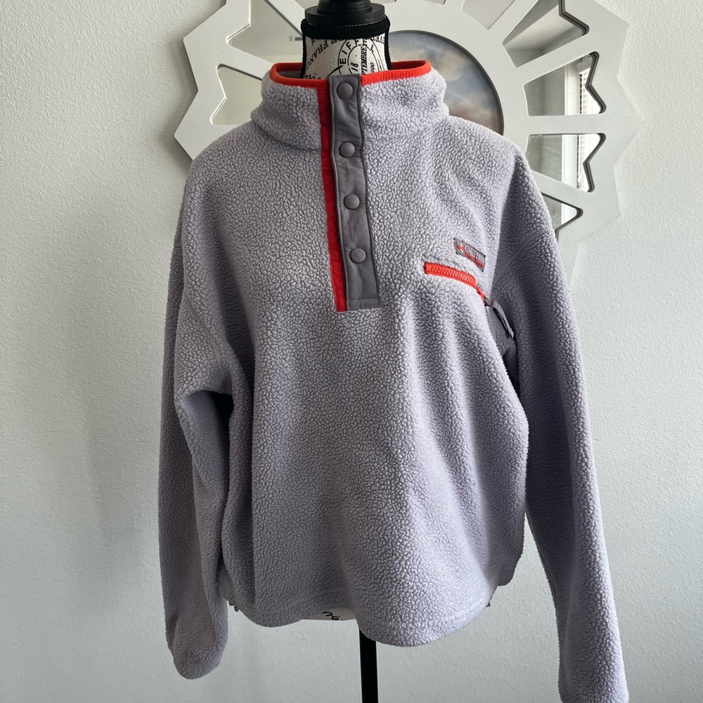 Lavender and orange Patagonia fleece large